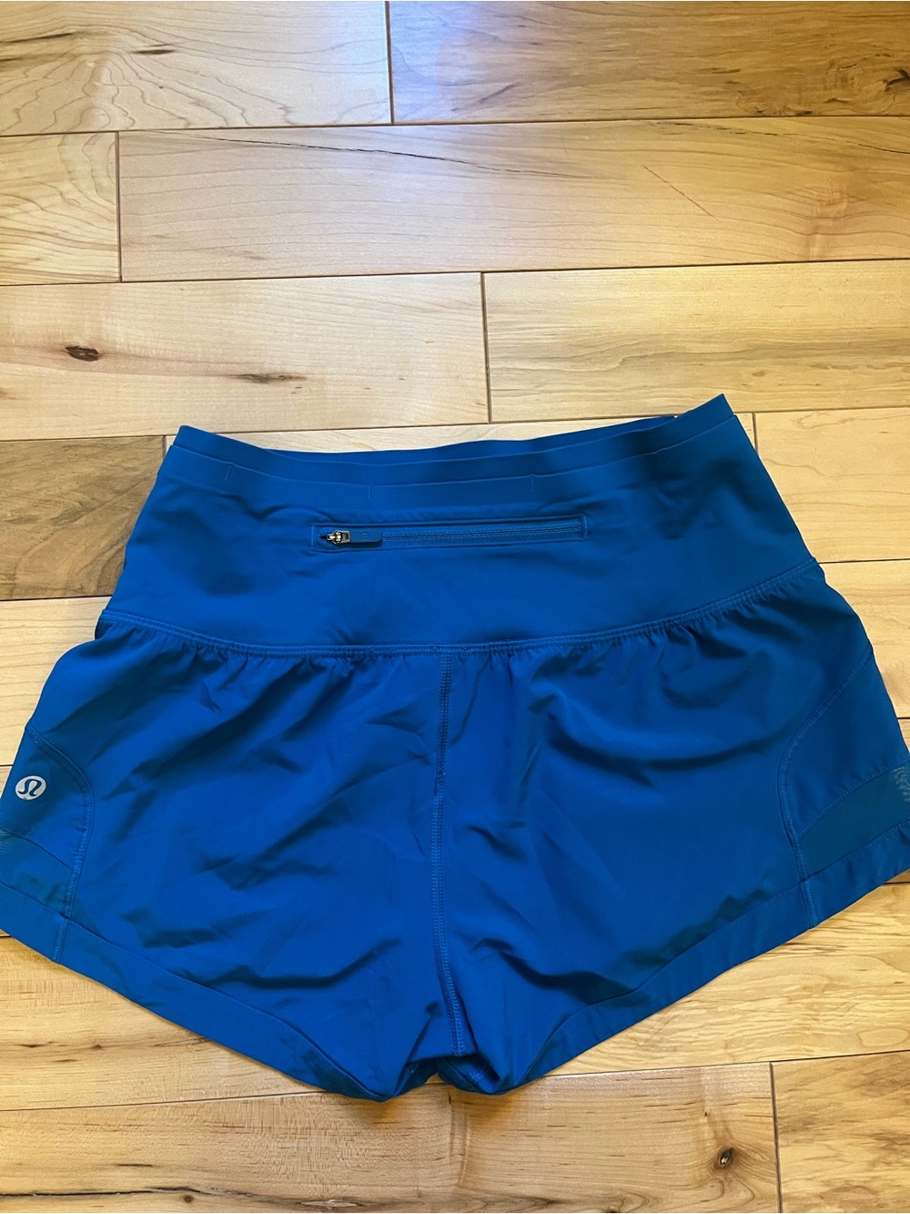 lululemon athletica Deep Blue Athletic Shorts with Waist Zip Pocket